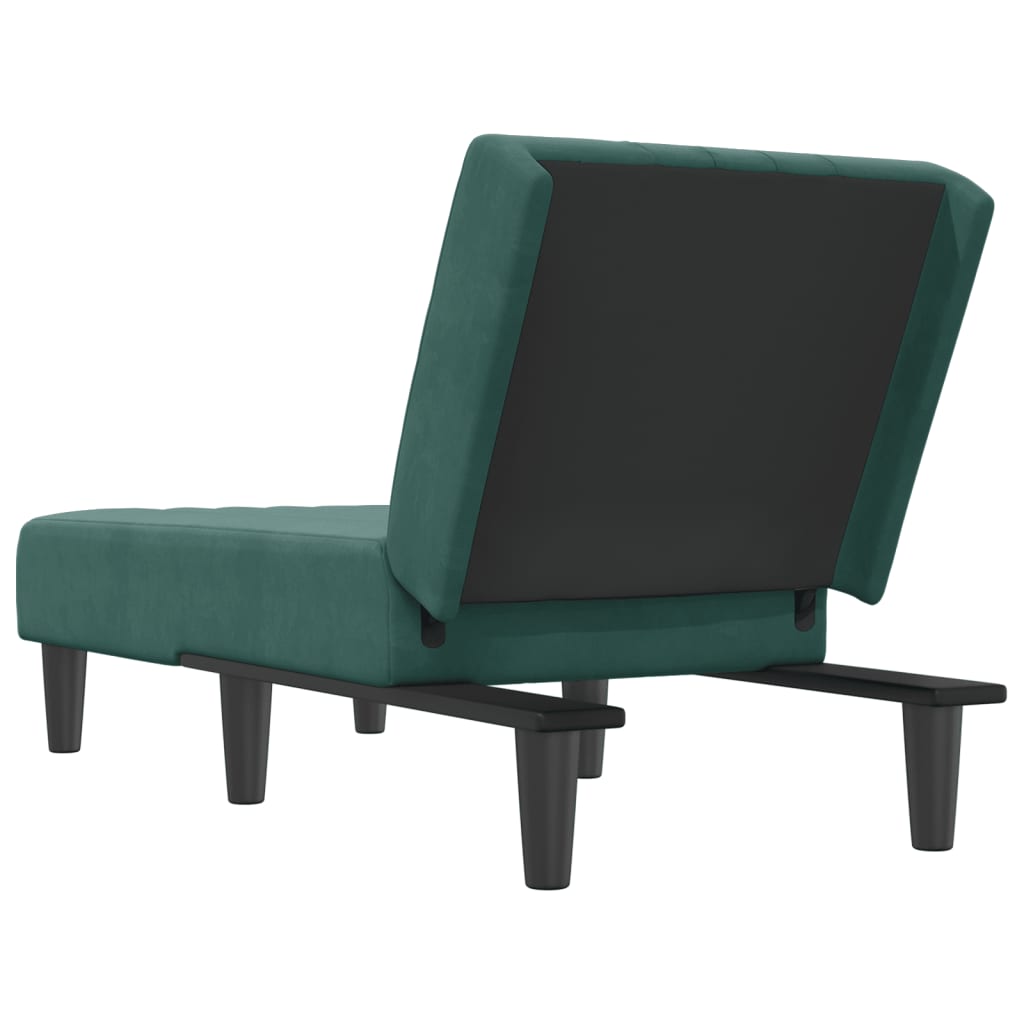 Chaise longue vert foncé velours