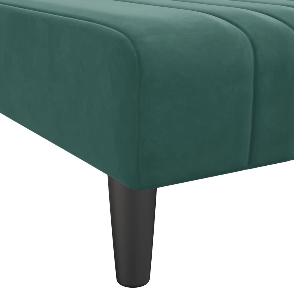 Chaise longue vert foncé velours