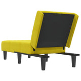 Chaise longue jaune velours