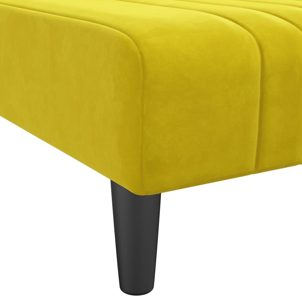 Chaise longue jaune velours