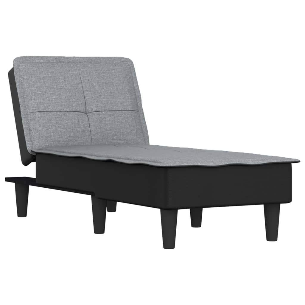 Chaise longue gris clair tissu