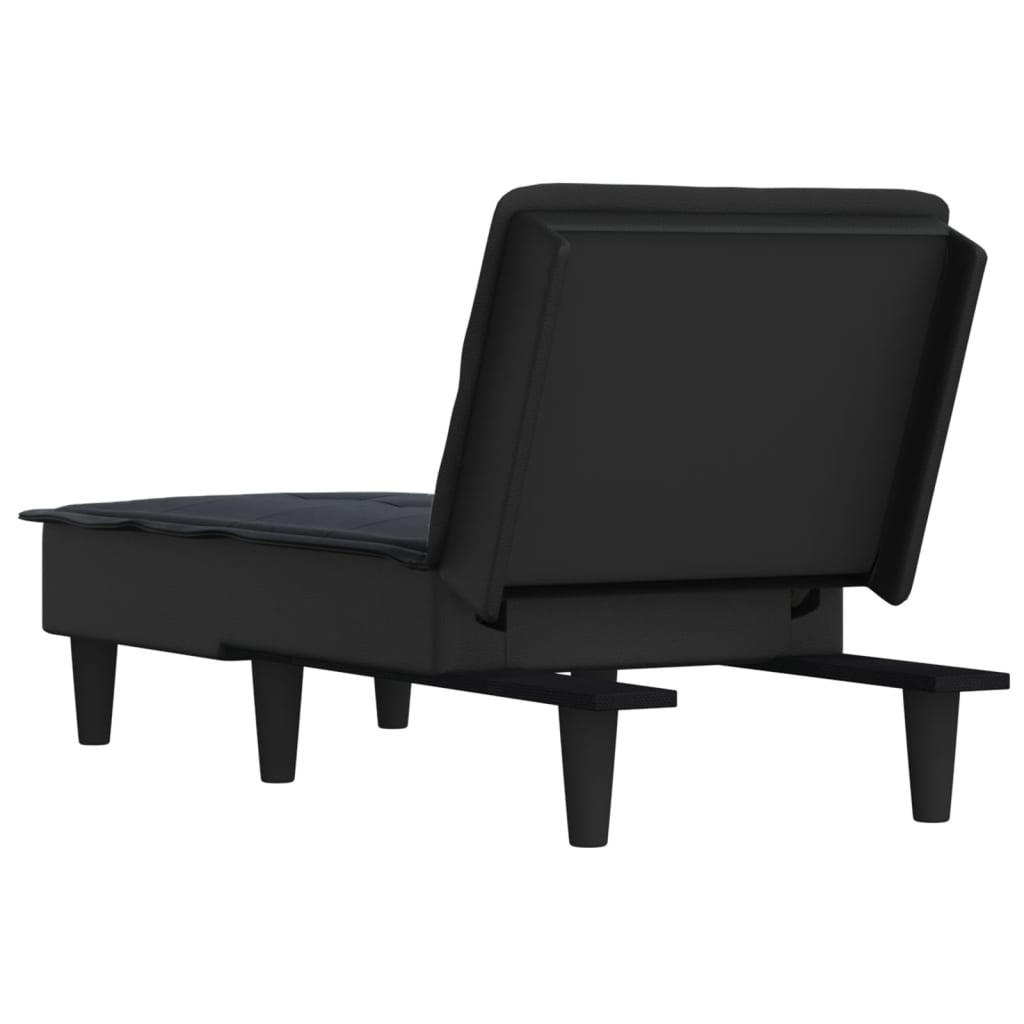 Chaise longue noir tissu