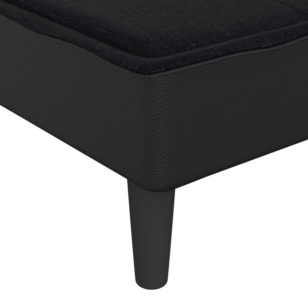 Chaise longue noir tissu