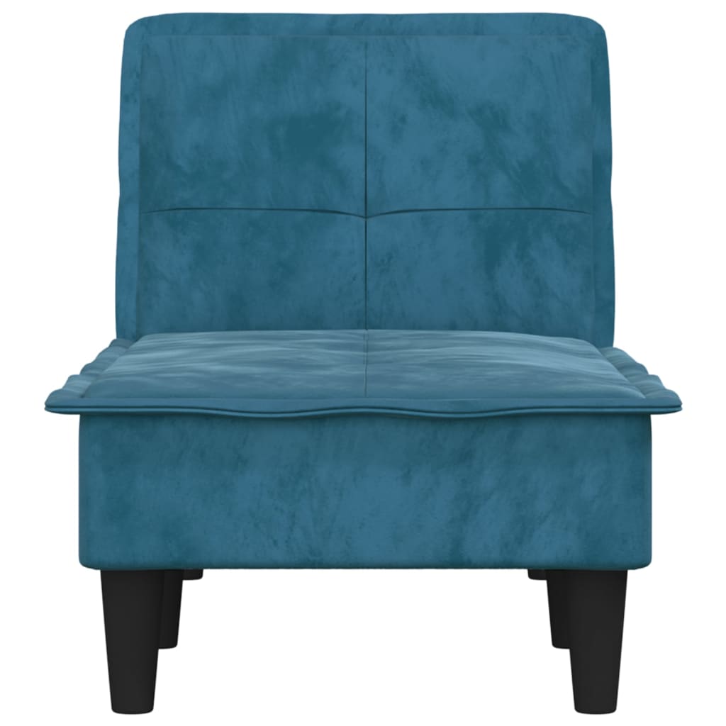 Chaise longue bleu velours