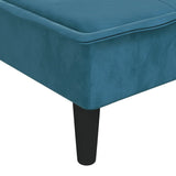 Chaise longue bleu velours