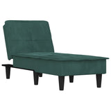 Chaise longue vert foncé velours