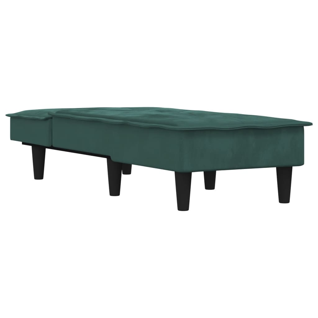 Chaise longue vert foncé velours