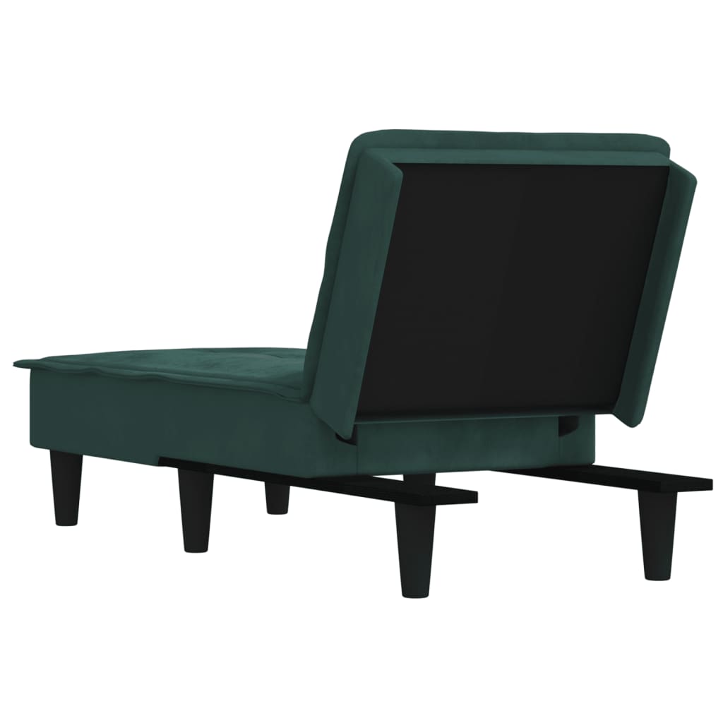 Chaise longue vert foncé velours