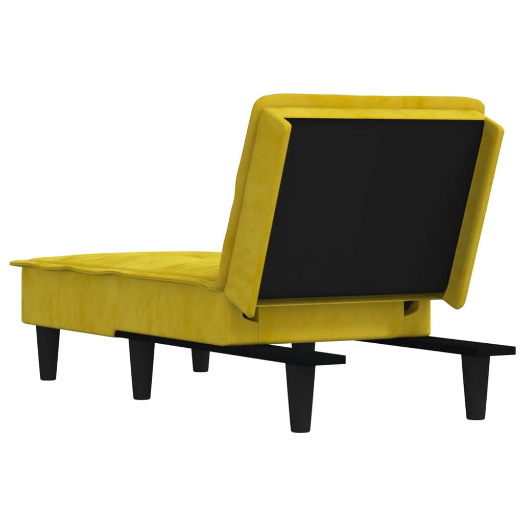 Chaise longue jaune velours