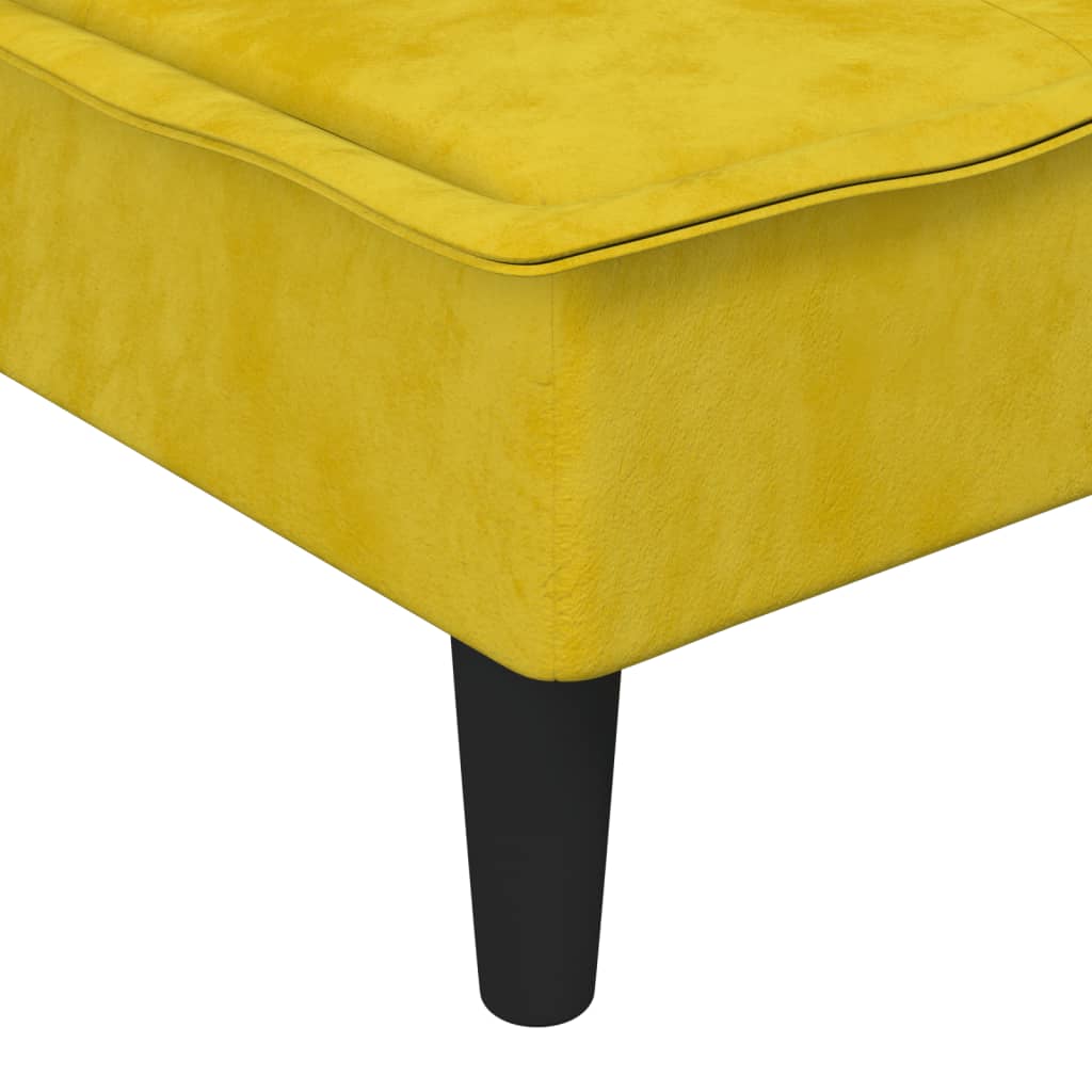 Chaise longue jaune velours