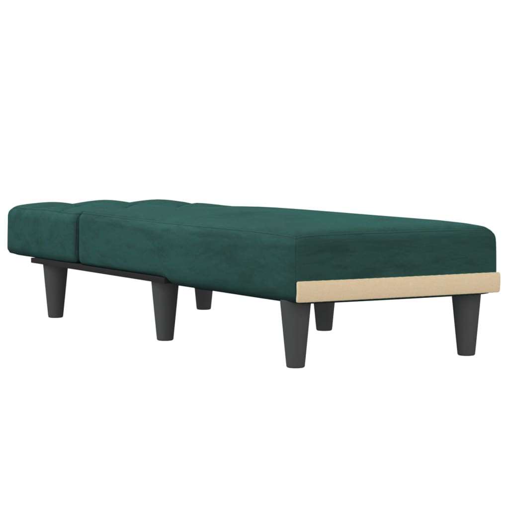 Chaise longue vert foncé velours