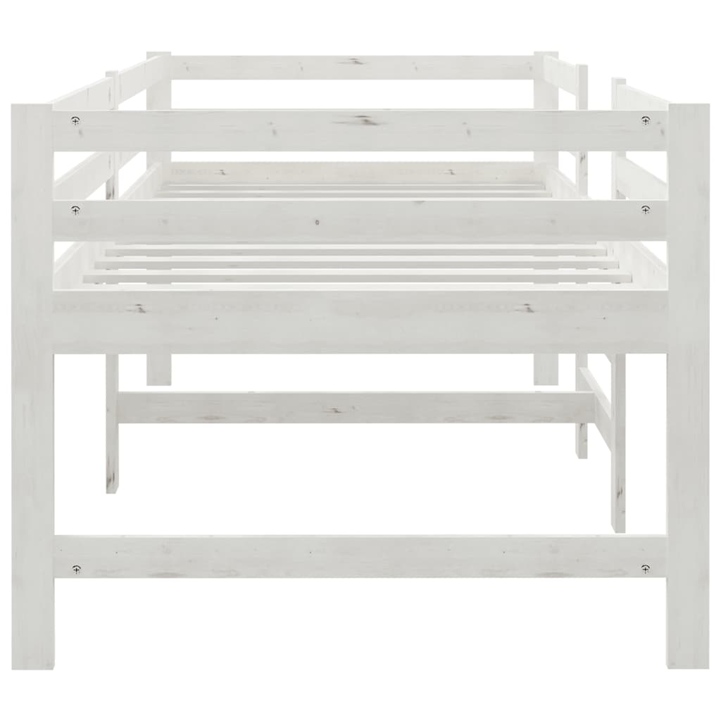 Bed frame without mattress white 90x200 cm solid pine wood