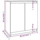 Armoire latérale blanc 60x36x65 cm bois de pin massif