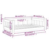 Hundebett 95,5x65,5x28 cm aus massivem Kiefernholz