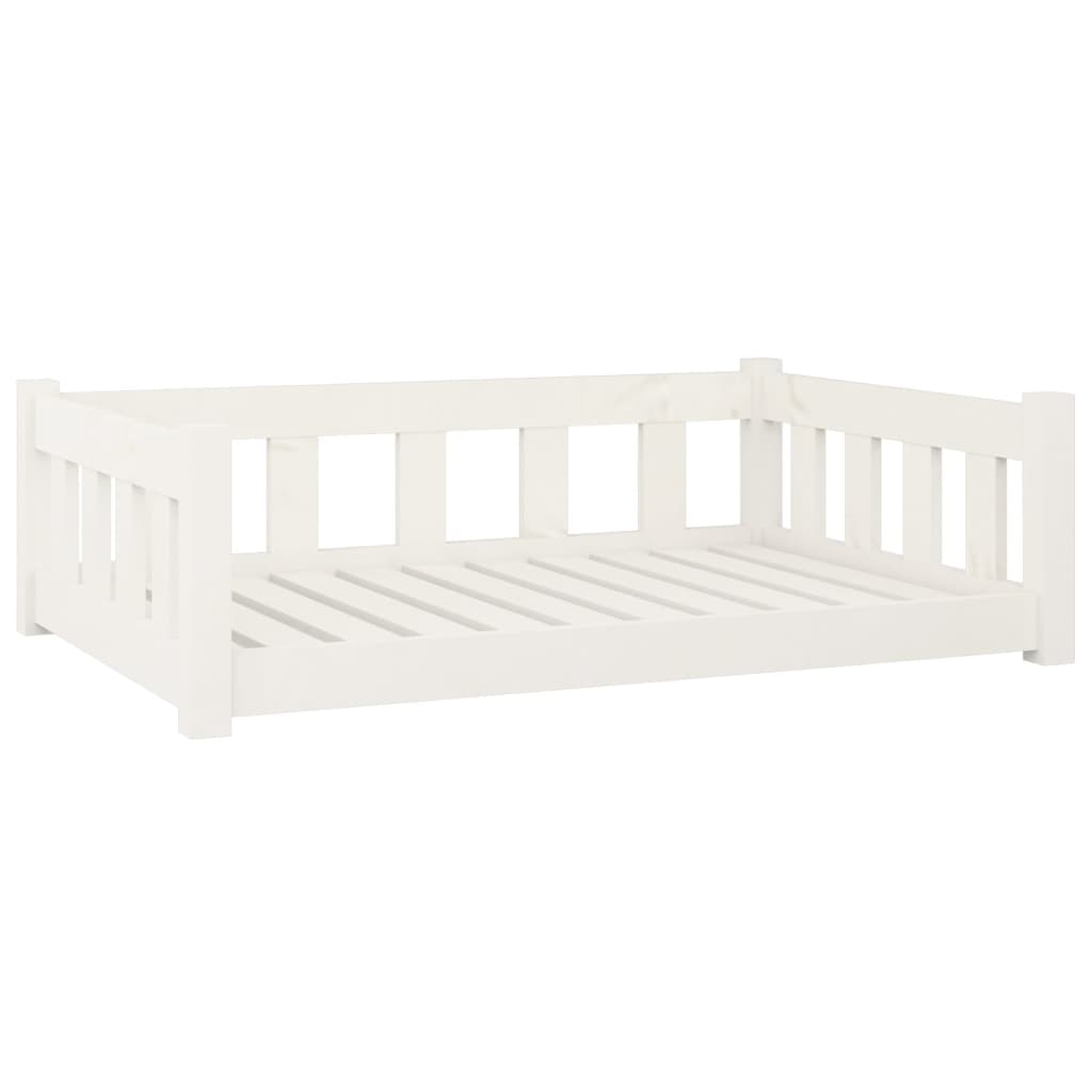 Lit pour chien blanc 95,5x65,5x28 cm bois de pin solide