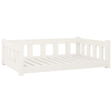 Lit pour chien blanc 95,5x65,5x28 cm bois de pin solide