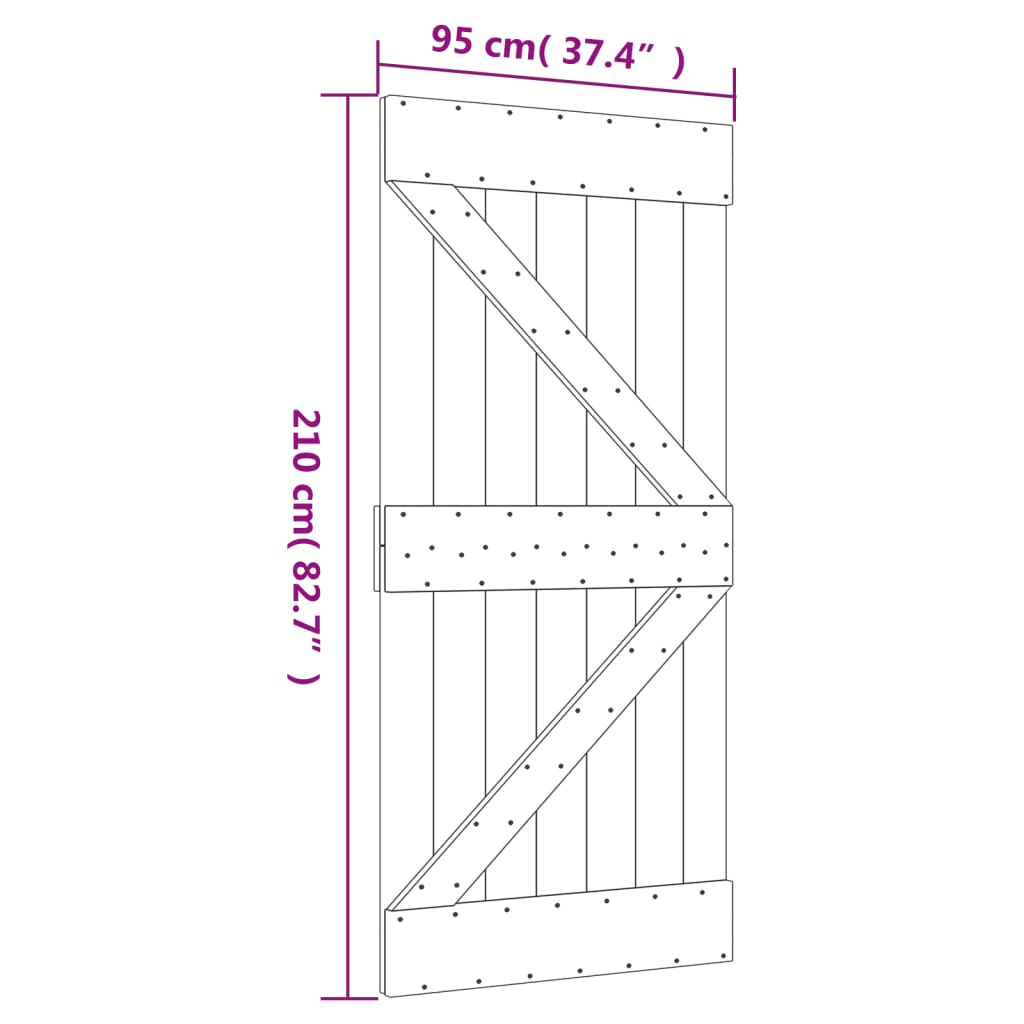 Porte NARVIK 95x210 cm bois massif de pin