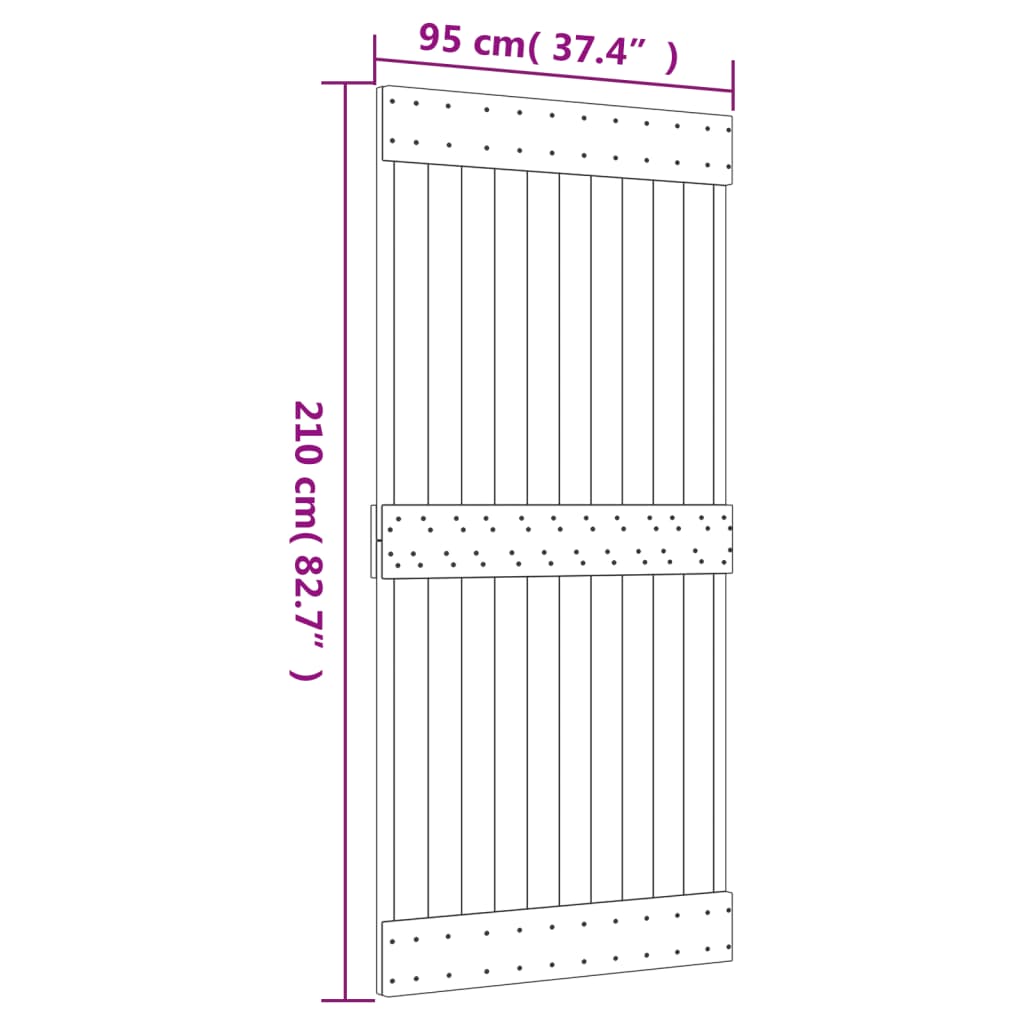 Porte NARVIK 95x210 cm bois massif de pin