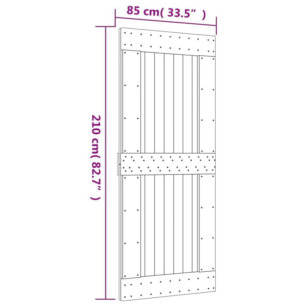 Porte NARVIK 85x210 cm bois massif de pin