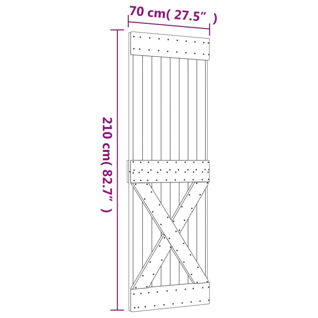 Porte NARVIK 70x210 cm bois massif de pin