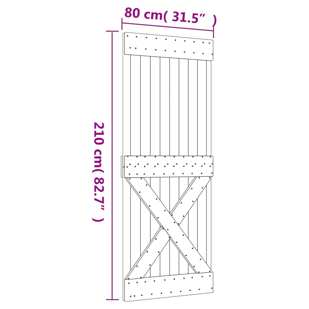 Porte NARVIK 80x210 cm bois massif de pin