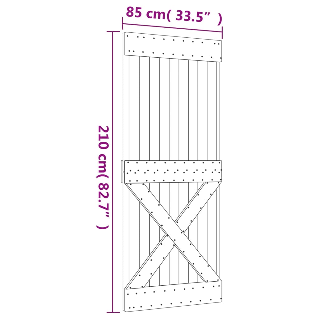 Porte NARVIK 85x210 cm bois massif de pin