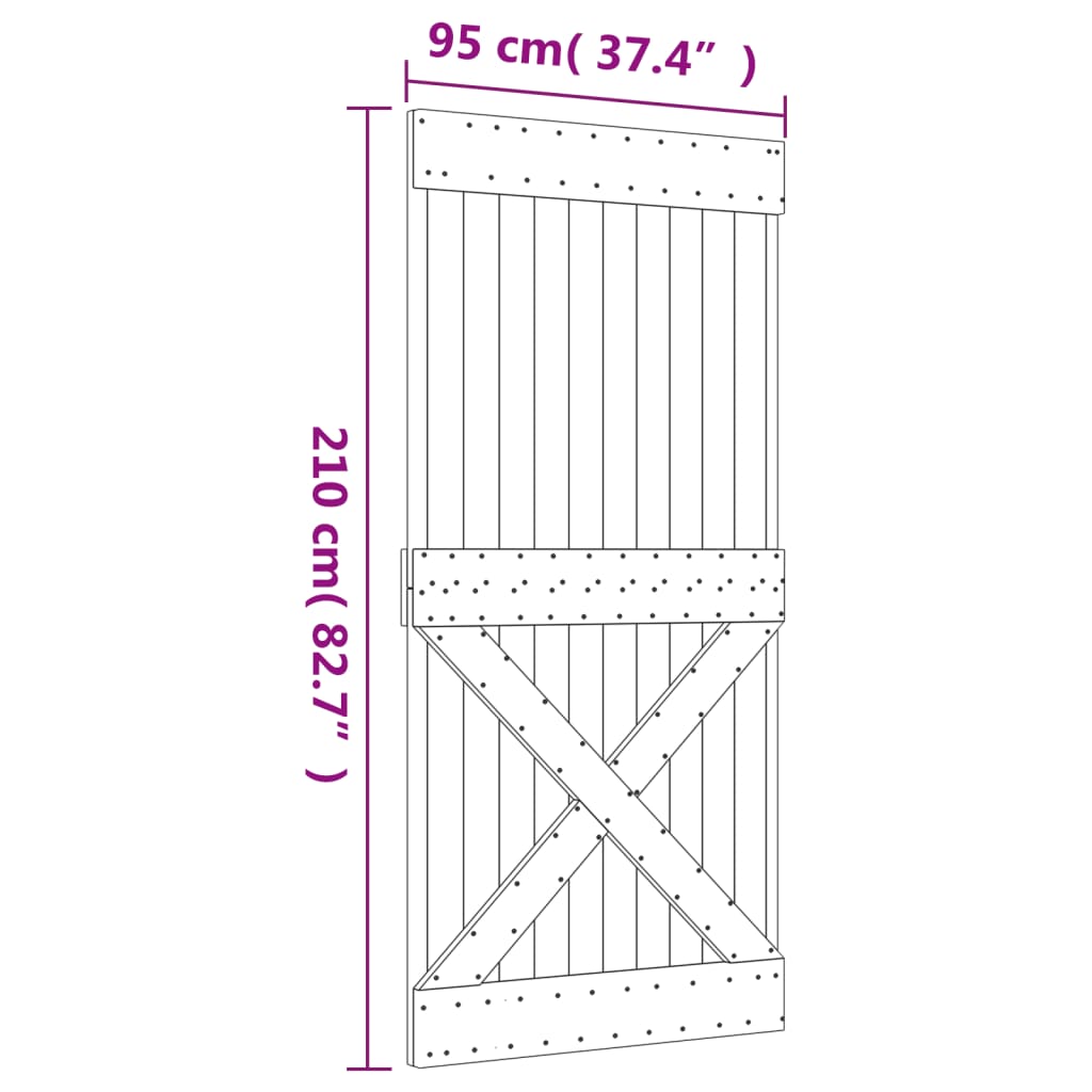 Porte NARVIK 95x210 cm bois massif de pin