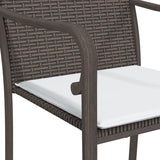 Gartenstühle und Kissen, 6er-Set, braun, 56 x 59 x 84 cm, Rattan