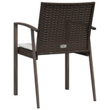 Chaises de jardin coussins lot de 4 marron 56,5x57x83 cm rotin