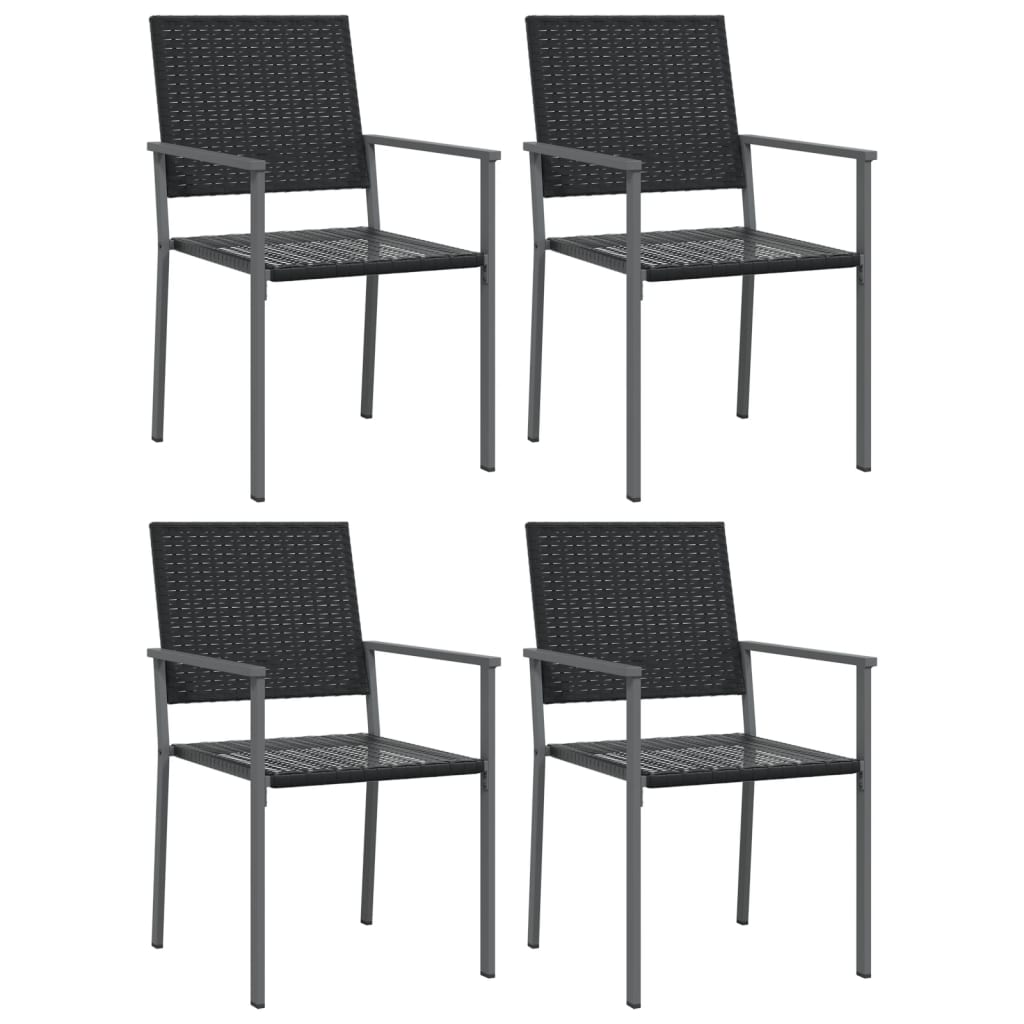 Chaises de jardin lot de 4 noir 54x62,5x89 cm résine tressée