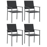 Chaises de jardin lot de 4 noir 54x62,5x89 cm résine tressée