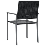 Chaises de jardin lot de 4 noir 54x62,5x89 cm résine tressée