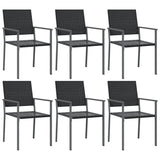 Chaises de jardin lot de 6 noir 54x62,5x89 cm résine tressée