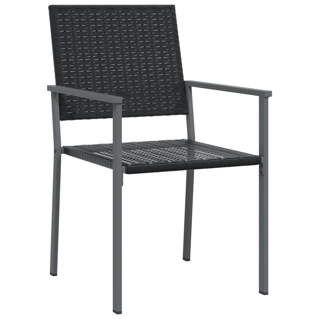 Garden chairs set of 6 black 54x62.5x89 cm woven resin