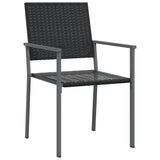 Chaises de jardin lot de 6 noir 54x62,5x89 cm résine tressée