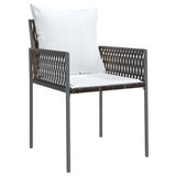 Gartenstühle und Kissen, 4er-Set, braun, 54 x 61 x 83 cm, Rattan