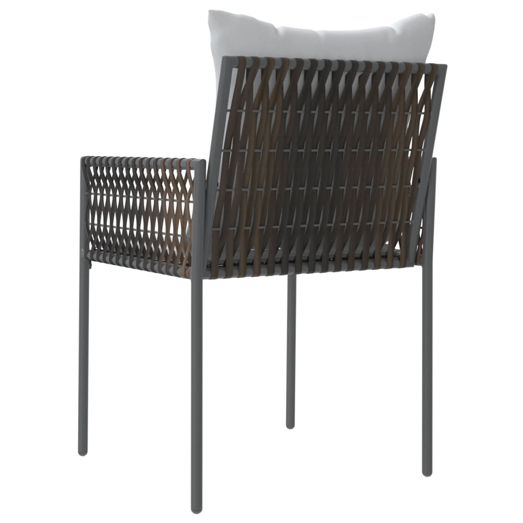 Gartenstühle und Kissen, 4er-Set, braun, 54 x 61 x 83 cm, Rattan