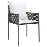 Gartenstühle und Kissen, 6er-Set, braun, 54 x 61 x 83 cm, Rattan