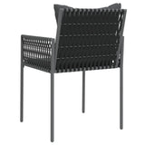 Chaises de jardin avec coussins lot de 4 noir 54x61x83 cm rotin