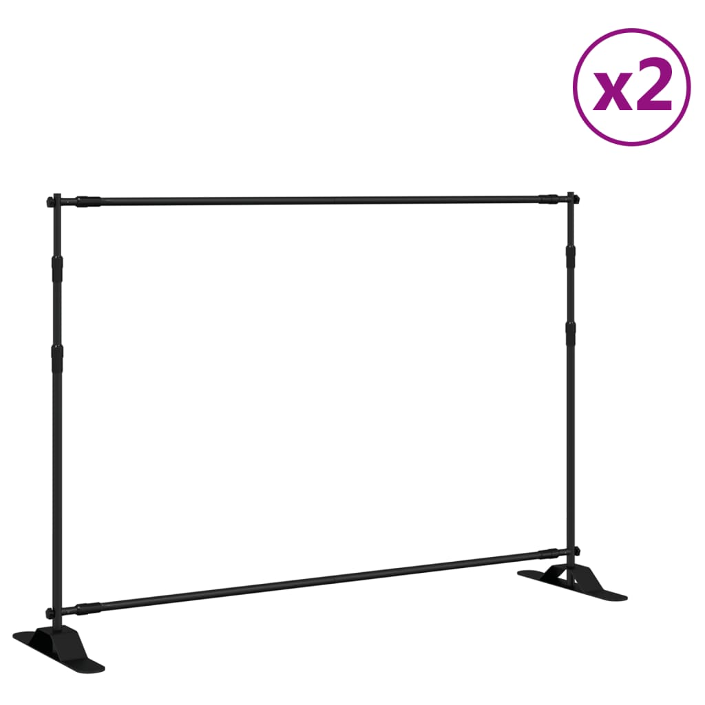 Backdrop Stands 2 pcs Black 305x243cm Steel