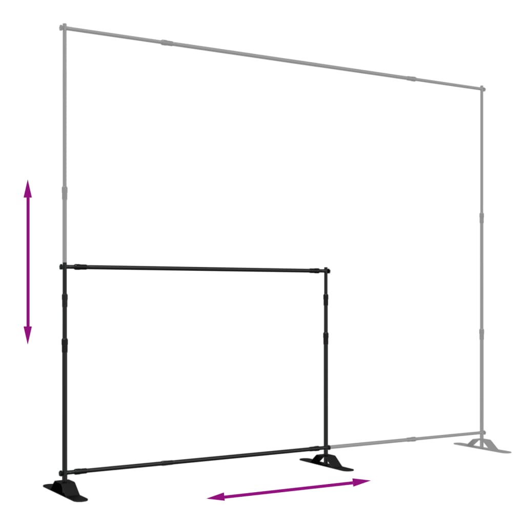 Backdrop Stands 2 pcs Black 305x243cm Steel