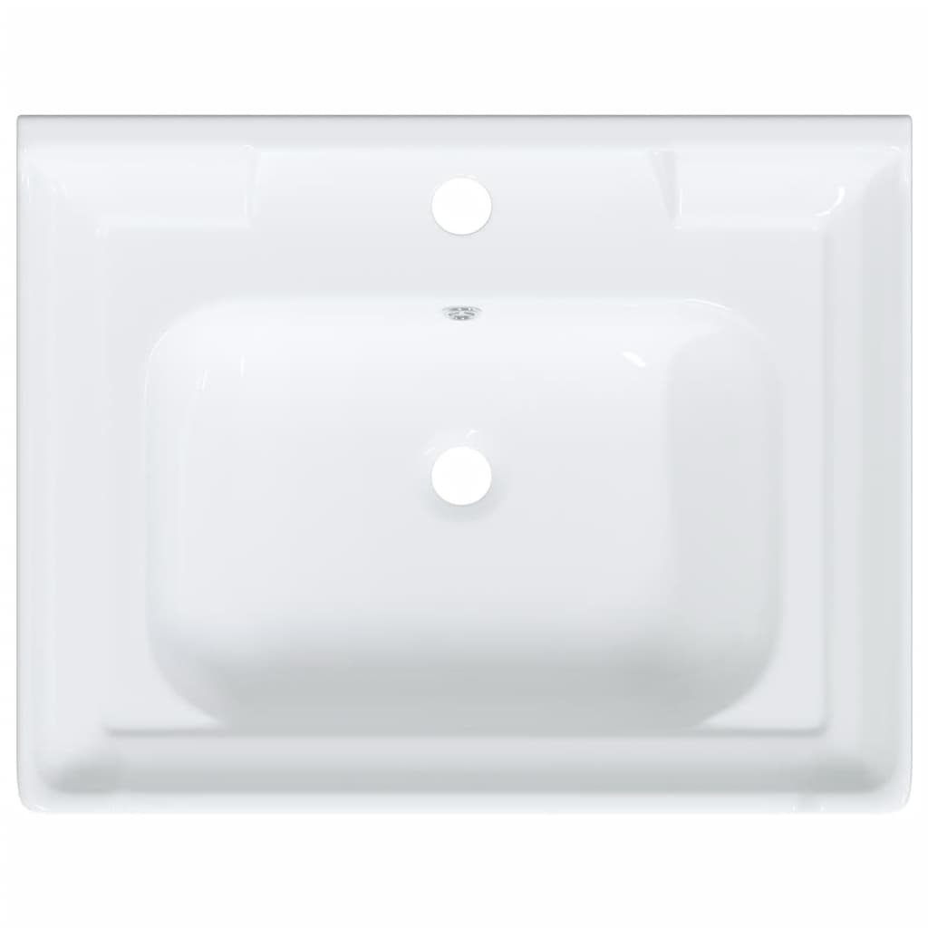 Évier de salle de bain blanc 61x48x23cm rectangulaire céramique