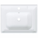 Évier de salle de bain blanc 61x48x23cm rectangulaire céramique