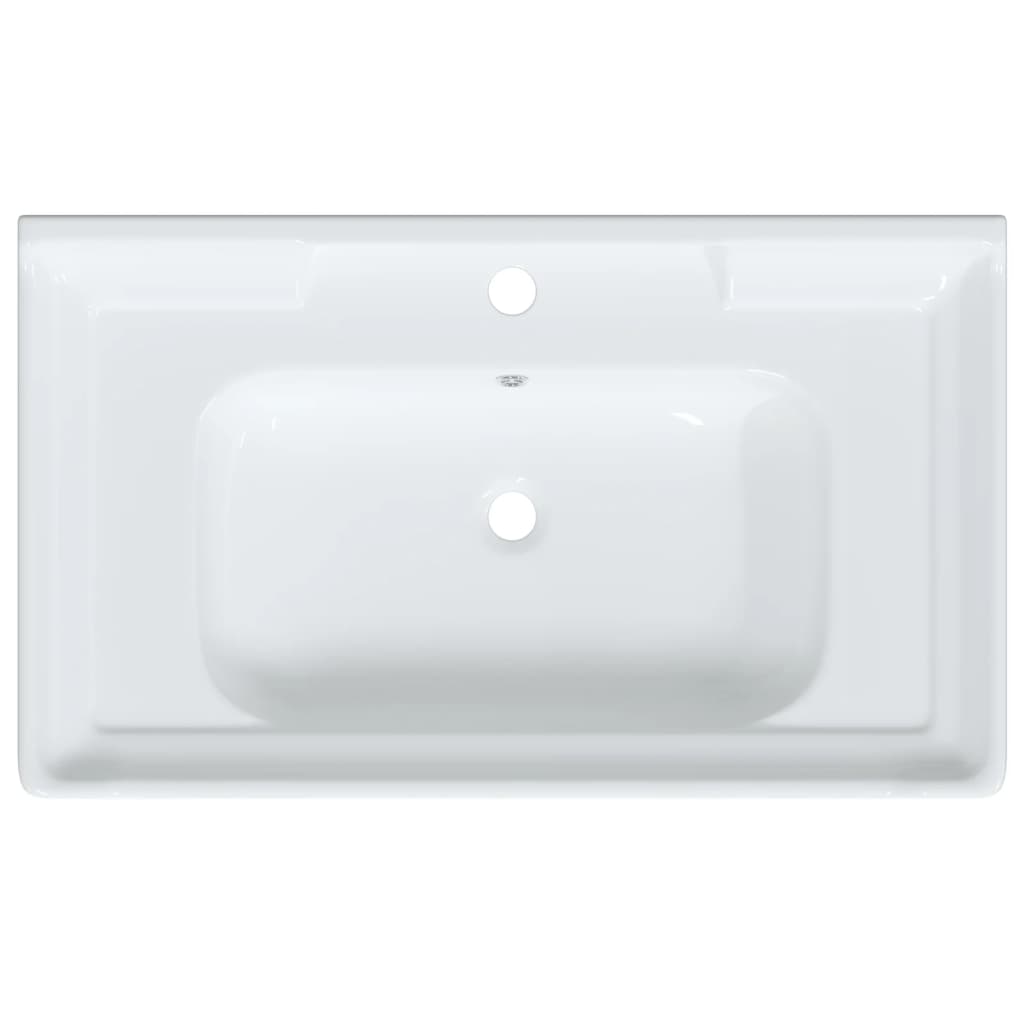 Évier de salle de bain blanc 81x48x23cm rectangulaire céramique