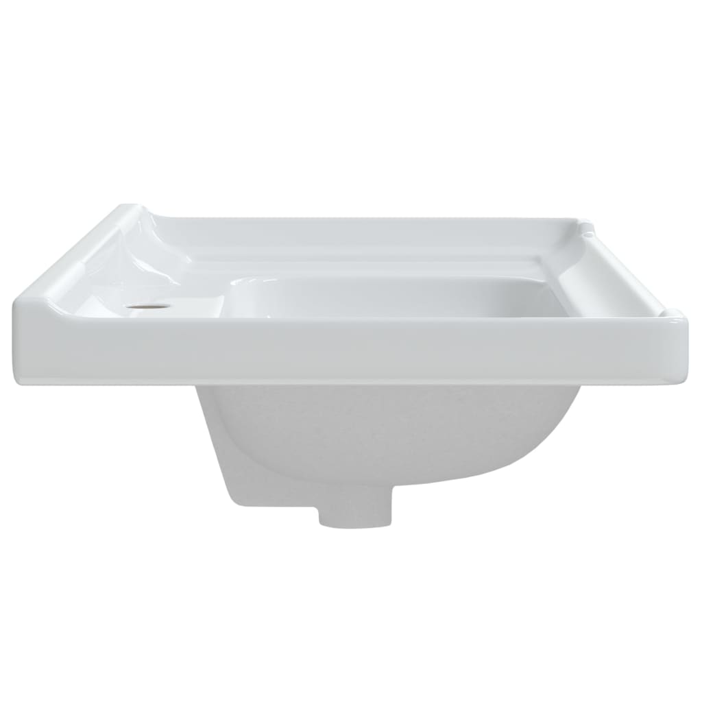 Évier salle de bain blanc 91,5x48x23 cm rectangulaire céramique