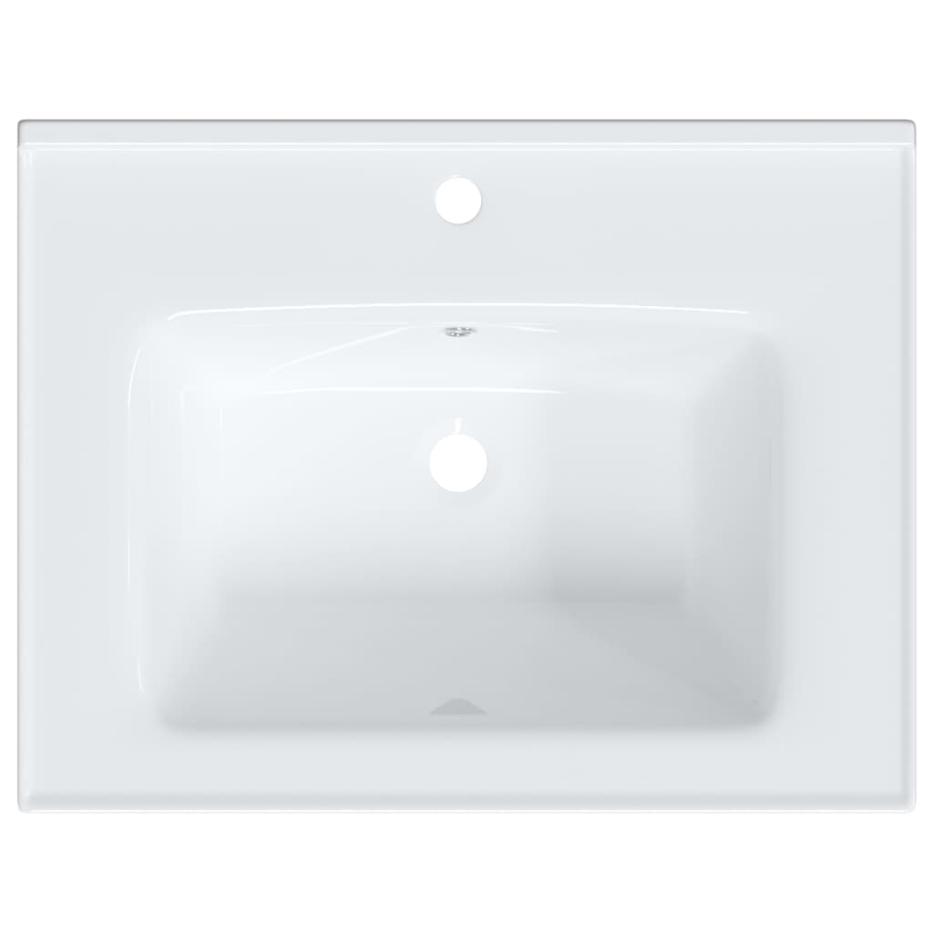 Évier salle de bain blanc 61x48x19,5 cm rectangulaire céramique