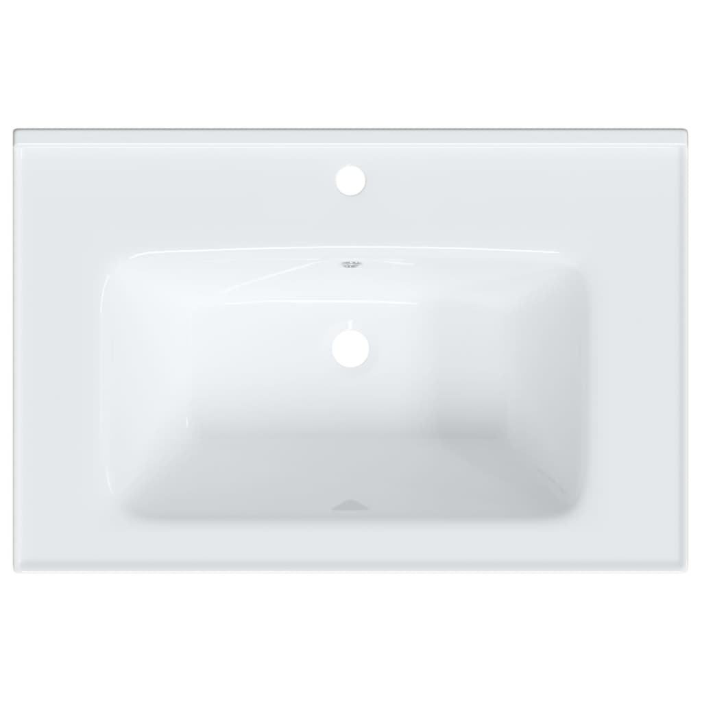 Évier salle de bain blanc 71x48x19,5 cm rectangulaire céramique