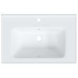 Évier salle de bain blanc 71x48x19,5 cm rectangulaire céramique