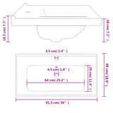 Évier de salle de bain blanc rectangulaire céramique