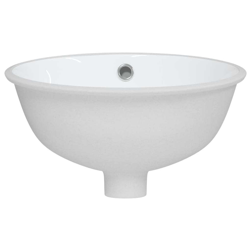 Évier de salle de bain blanc 33x29x16,5 cm ovale céramique